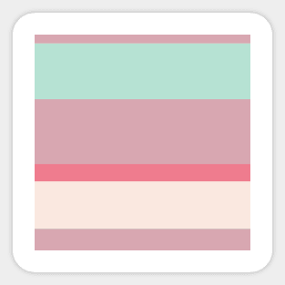 A solid palette of Pale Chestnut, Powder Blue, Very Light Pink and Light Coral stripes. Sticker